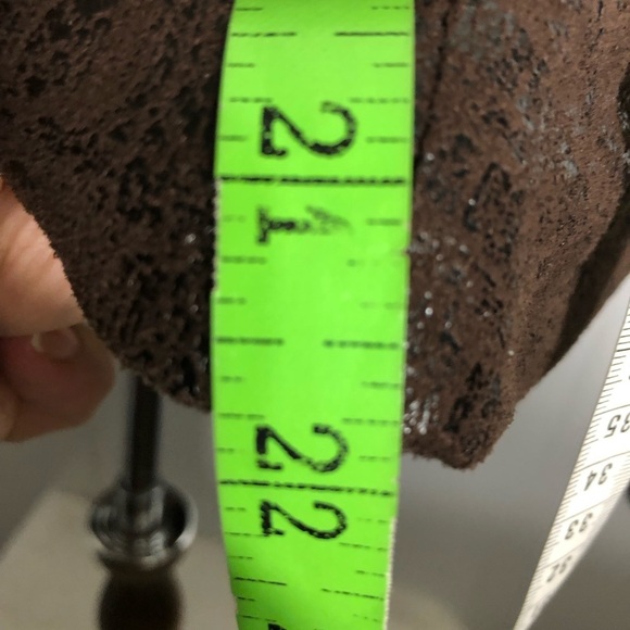 Women’s Brown Faux Leather Gold Studded Blazer. Size Small/Petite. - Picture 7 of 10